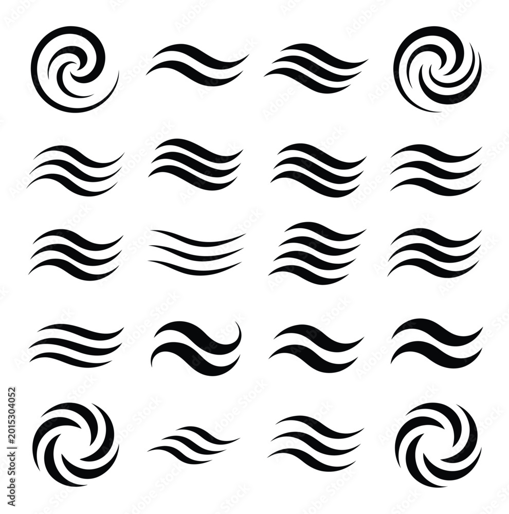 Fototapeta premium Swirl Wave Patterns Vector Illustration