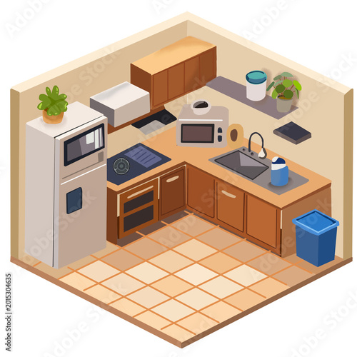 Obraz na plátne Kitchen Interior with Appliances