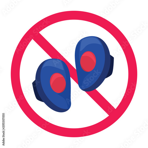 Foto No martial arts punching mitts sign, punching target hand pads forbidden symbol,