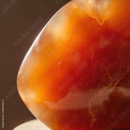 Close up shot of a carnelian stone