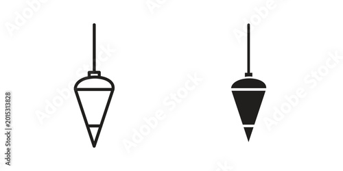 Plumb bob icon in line design. editable stroke icon vector. EPS10