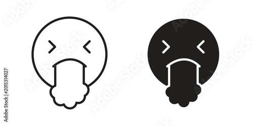 Canvastavla Puking emoji icon in line design
