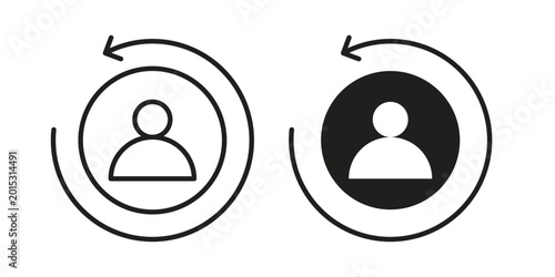 Bild auf Leinwand Scrum master icon in line design