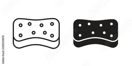 Tableau sur toile Soap cleaning icon in line design