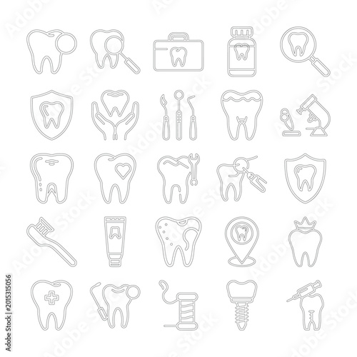 Dental Care Line Icon Collection