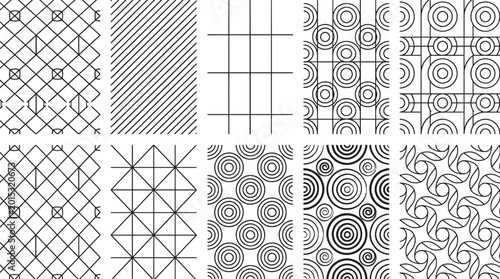 Canvas-taulu A collection of ten distinct geometric and abstract line art patterns for graphi