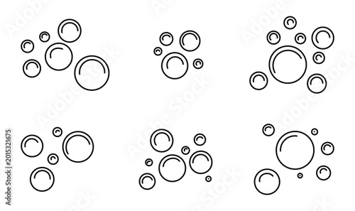 Foto Minimalist soap bubble line icons