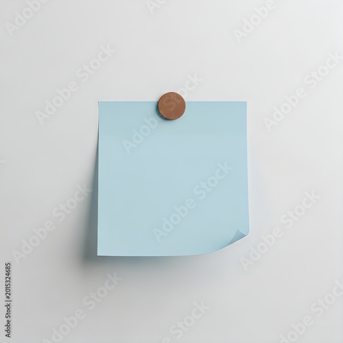 Light blue sticky note attached with pin