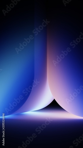 Canvastavla Gradient geometric background with vertical arch and pink glow