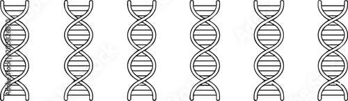 Photography dna molecule row helix graphic variations