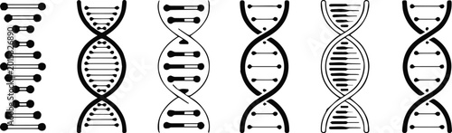 Vászonkép dna strand set vector helix illustrations for science