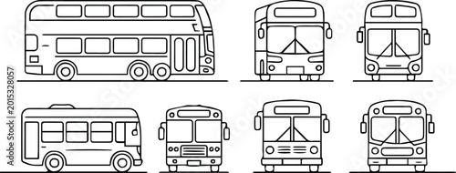 Bild auf Leinwand bus schematic drawings pack of urban and intercity coach profiles
