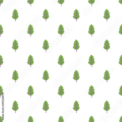 Green leaf pattern repeating on a white background for organic and botanical themes