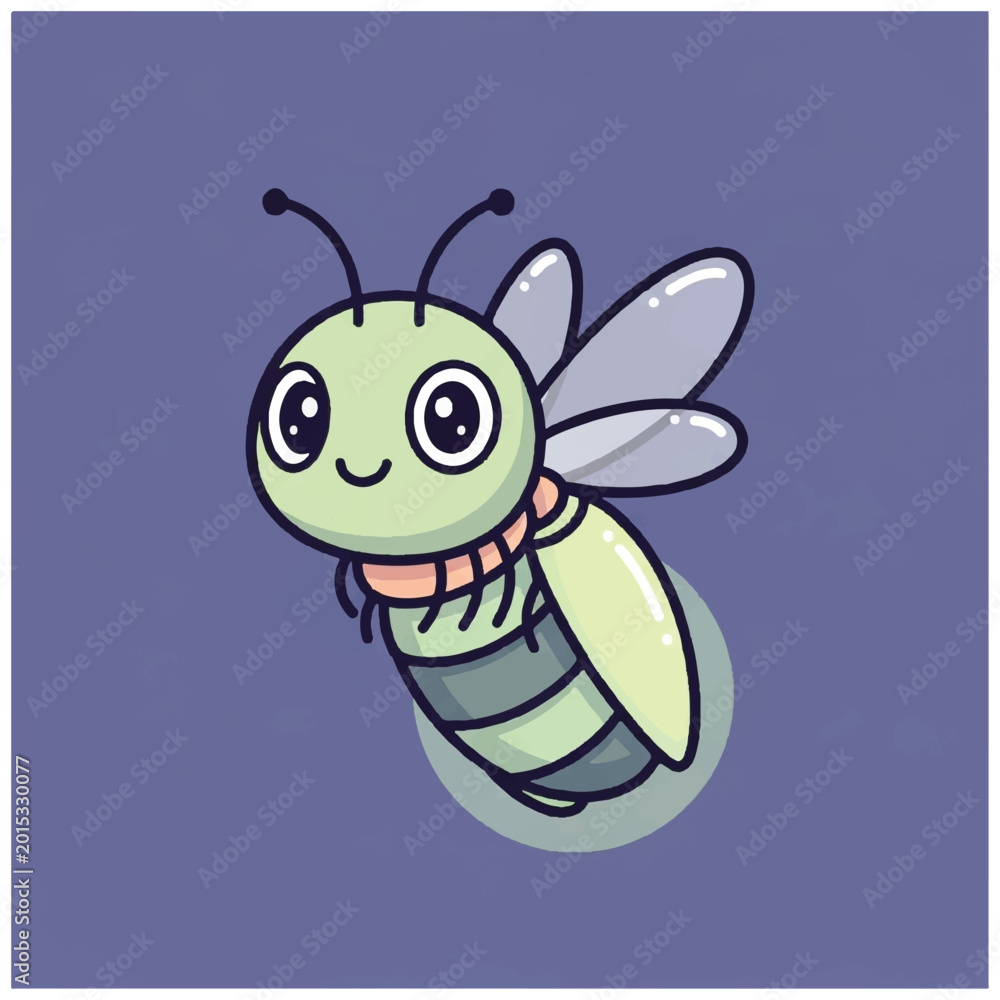 Fototapeta premium Smiling cartoon bee insect character.