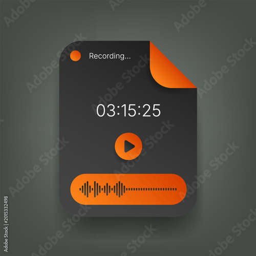 Tableau sur toile Modern Digital Voice Recorder User Interface Design