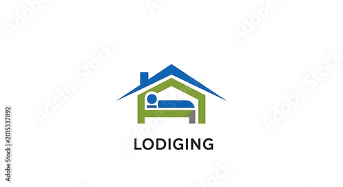 Free Download Lodging icon with a house and a bed, representing a place to stay and rest - GFXLoad