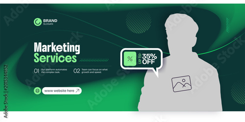 Creative corporate business digital marketing facebook cover web banner template