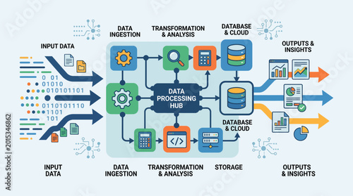 Data Processing and Management System Flow.