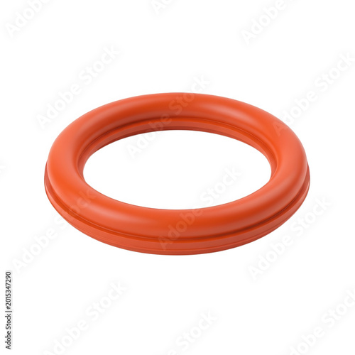 Bright orange rubber sealing gasket with smooth finish