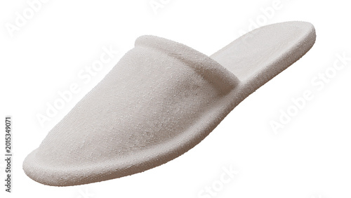 Cuadro en lienzo Terry cloth slipper isolated on transparent, white