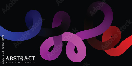 Vibrant abstract illustration features swirling colorful shapes on black background