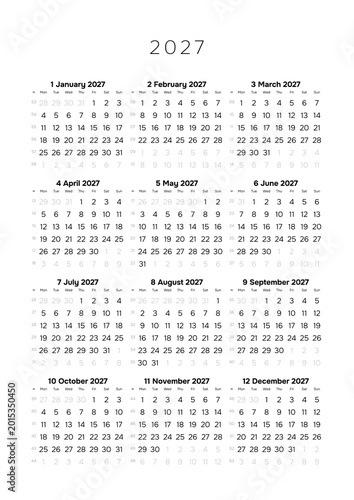 Professional 2026 Annual Calendar Template A4 Minimalist Full Year Planner for Corporate Scheduling and Project Timeline