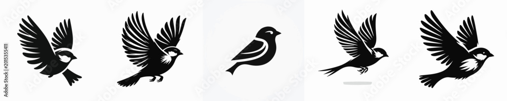 Obraz premium Sparrow Silhouette Vector Illustration