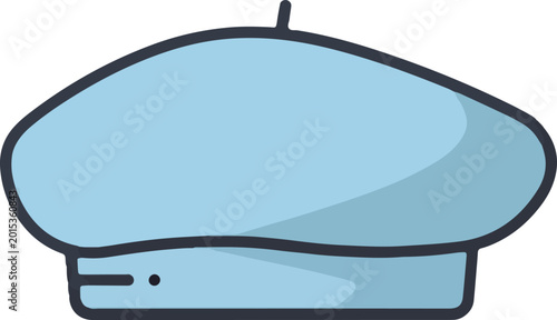 Photos Light Blue Beret Hat Icon.