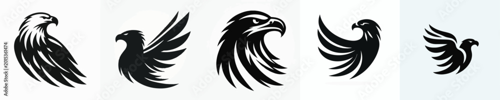 Obraz premium Eagle Silhouette Vector Illustration