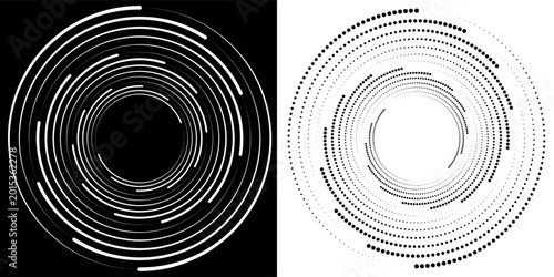Quadro su tela Abstract background with lines in circle