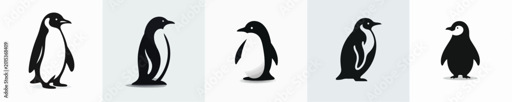 Obraz premium Penguin Silhouette Vector Illustration