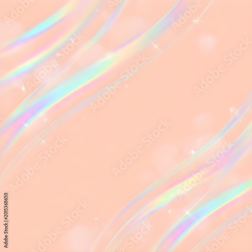 오로라 광택이 감도는 부드러운 피치 살구빛 홀로그램 사선 웨이브
Soft Peach Apricot Holographic Diagonal Waves with Aurora Iridescent Glow