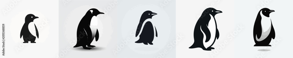 Fototapeta premium Penguin Silhouette Vector Illustration