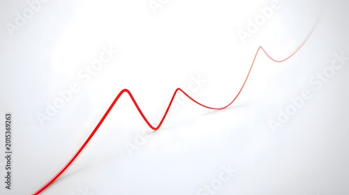cardiac. Abstract heartbeat line illustration in red on a white background, representing vitality and simplicity. product launch decks.