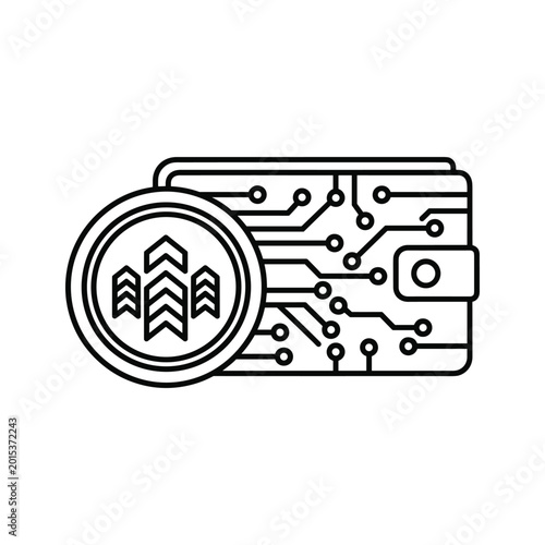 Modern server chip with data center icon