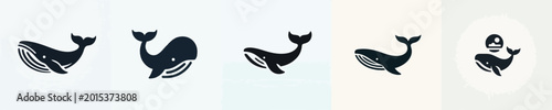 Fotografie Whale Silhouette Vector Illustration