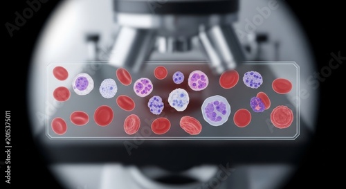 Blood Cells Under Microscope