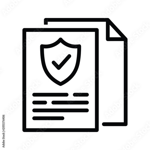 Konstfotografi Secure document with shield checkmark icon
