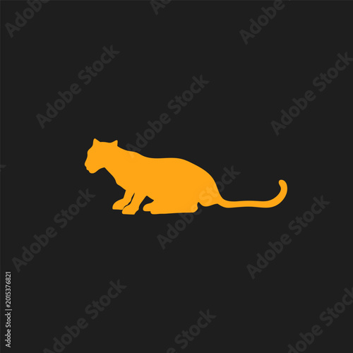 Photography Jaguar silhouette on a black isolated background graphic vector illustration