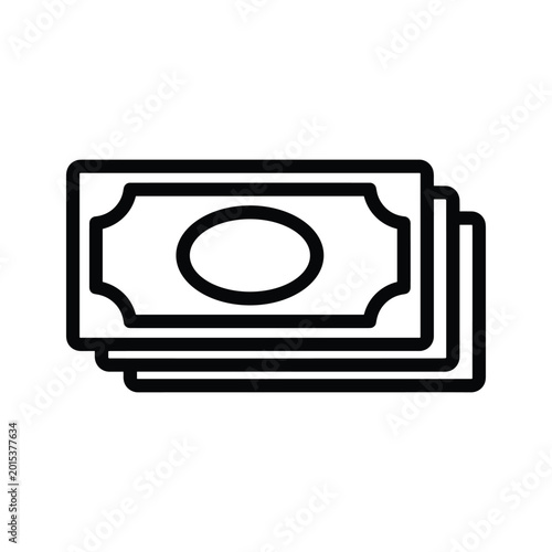 Simple money clip holding dollar bill icon