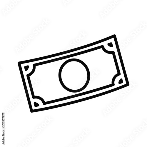 Simple dollar bill outline icon design