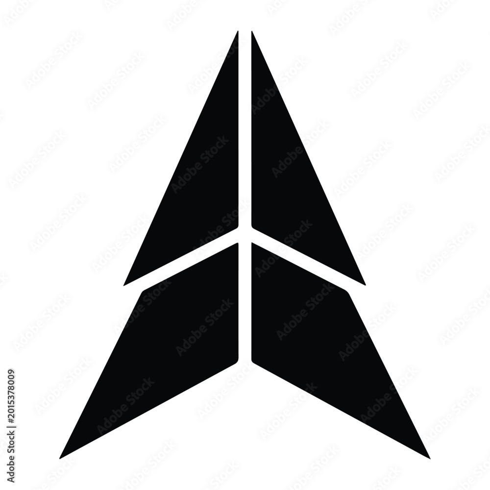 Fototapeta premium Black triangular with white background, triangle geometric shape