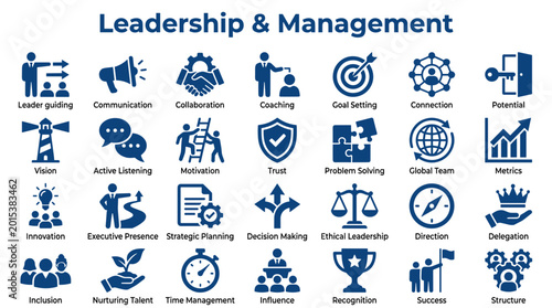 Foto Leadership and Management Concepts Icons Set Business Strategy and Professional