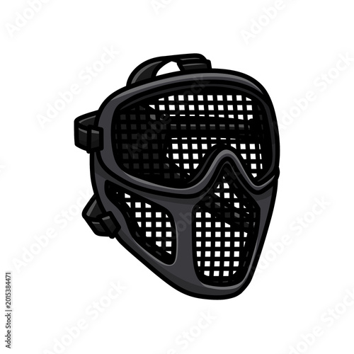 Photography Tactical Black Mesh Airsoft Face Mask, Cartoon PNG Illustration