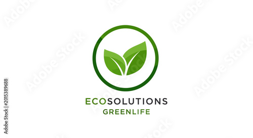 Ecosolutions Greenlife eco friendly logo design.