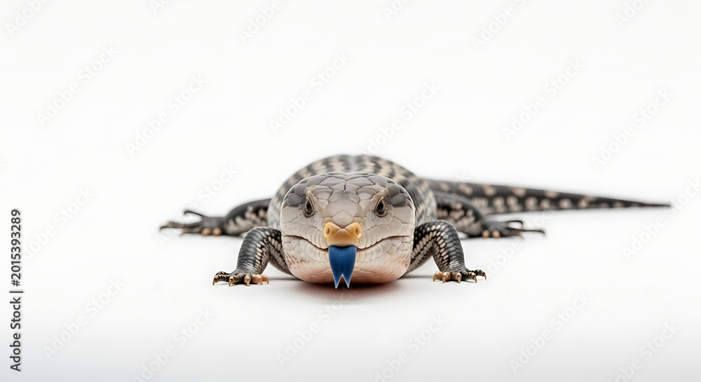 Obraz premium Blue tongued lizard looking forward.