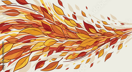 Vibrant autumn leaves in motion.