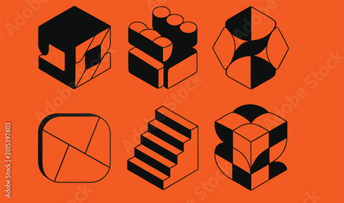 Isometric Vector icon set 