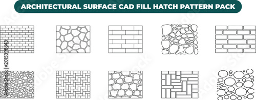 Photos Ten different technical architectural hatch patterns for construction drawings s