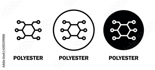 Φωτογραφία polyester icon set, fabric of polyester symbol set for industry png and vector illustration on transparent background